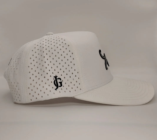 White Jaguar Golf Patch Hat
