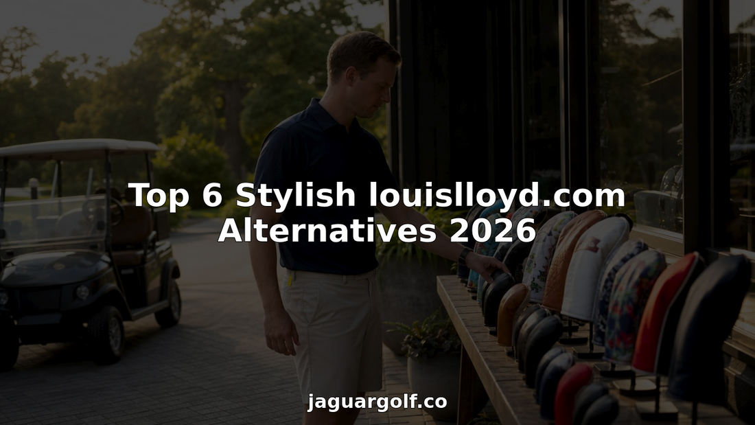 Golfer examining stylish golf headcovers in shop