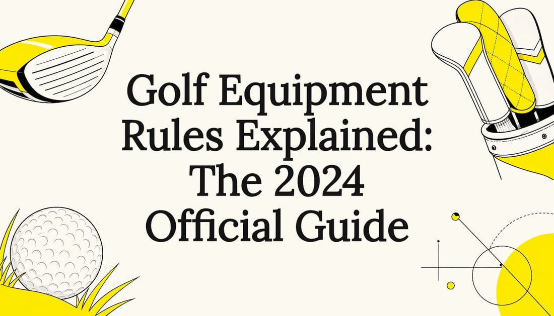 Decorative illustrated title card for golf equipment rules