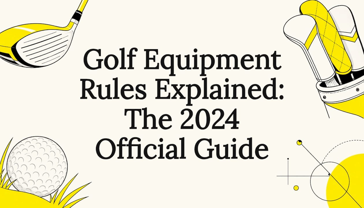 Decorative illustrated title card for golf equipment rules