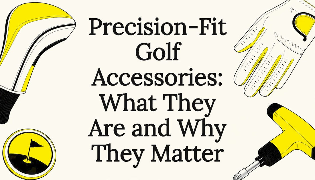 Decorative illustrated title card for golf accessories article
