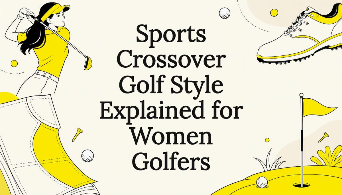 Decorative editorial title card illustration with golf theme