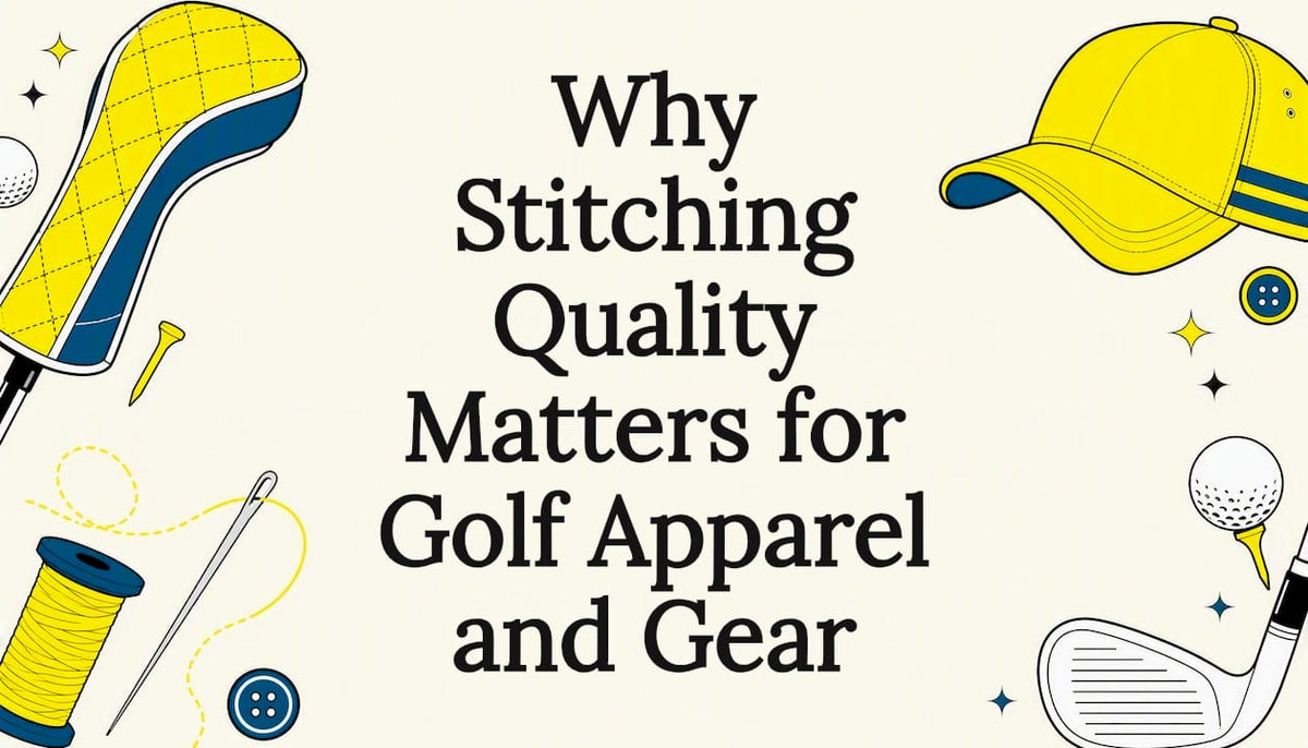 Decorative vector title card with golf stitching elements