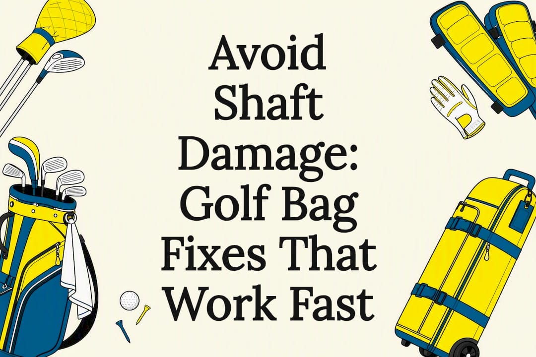 Decorative title card illustration for golf bag protection article
