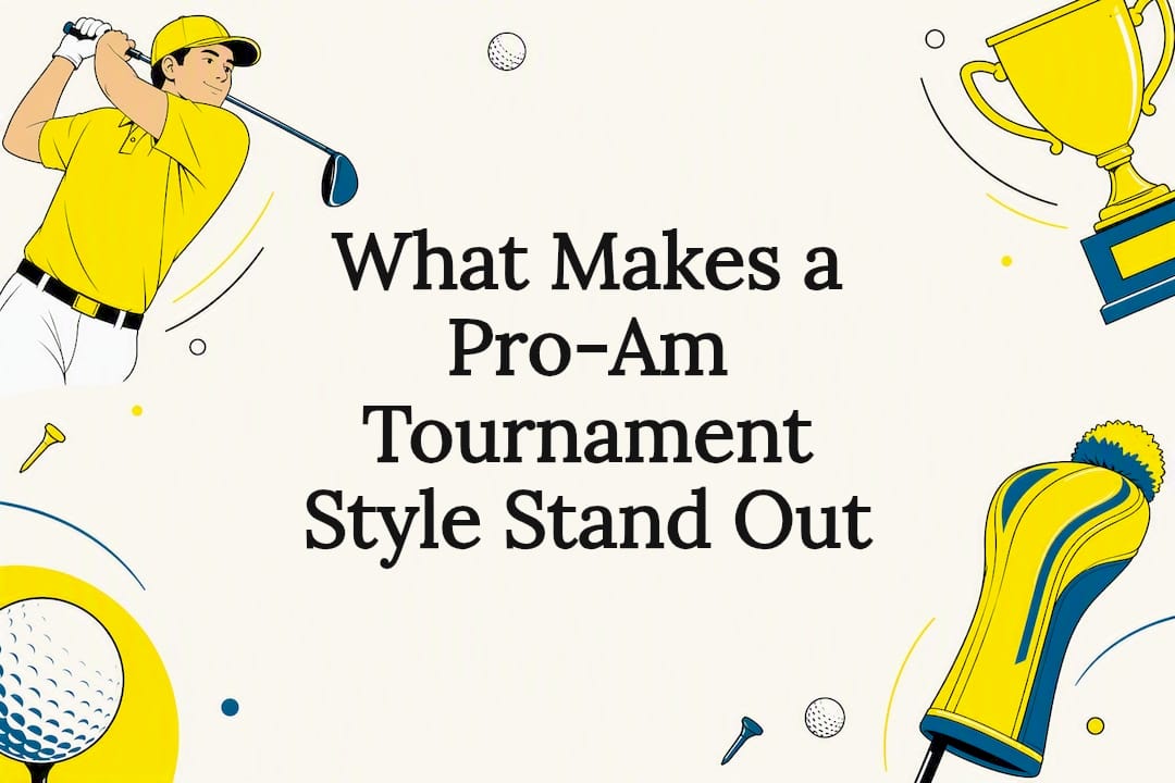 Decorative title card illustration for Pro-Am golf article