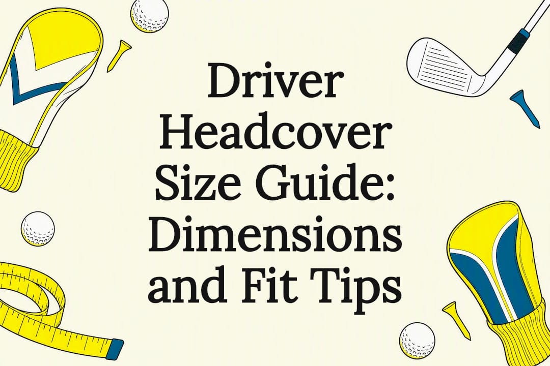 Decorative title card with golf accessories illustration