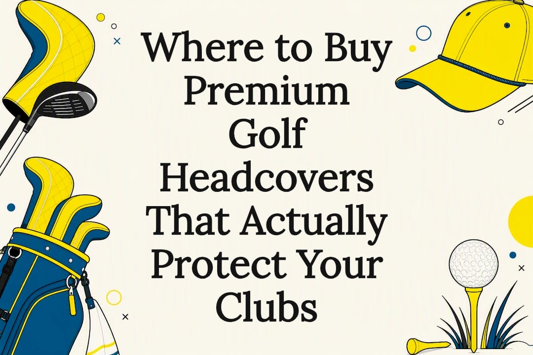Decorative title card illustration for golf headcovers article