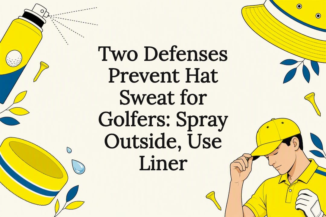 Decorative title card illustration for hat sweat prevention article