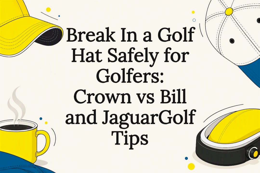 Decorative golf hat break-in title card