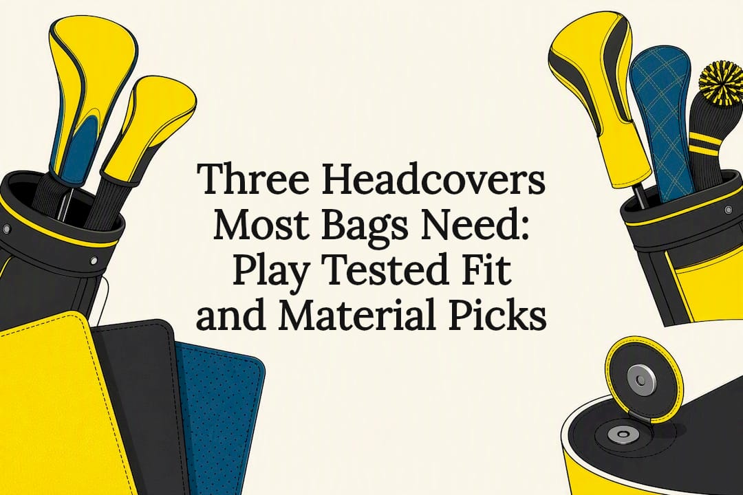 Decorative golf headcover protection title card