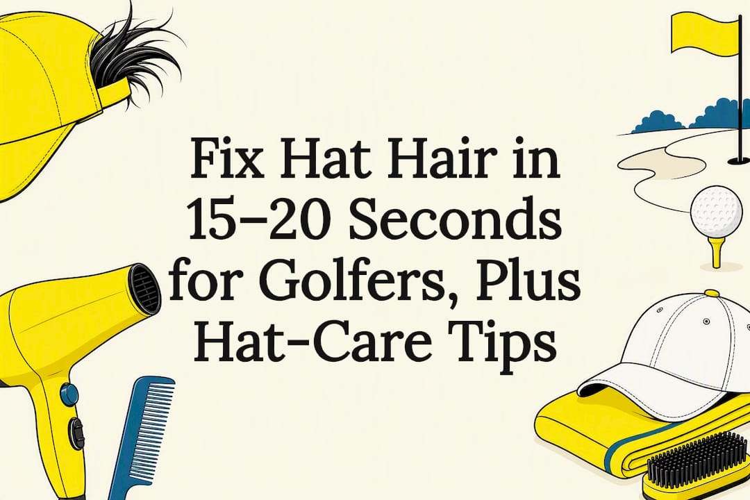 Decorative golf hat hair title card