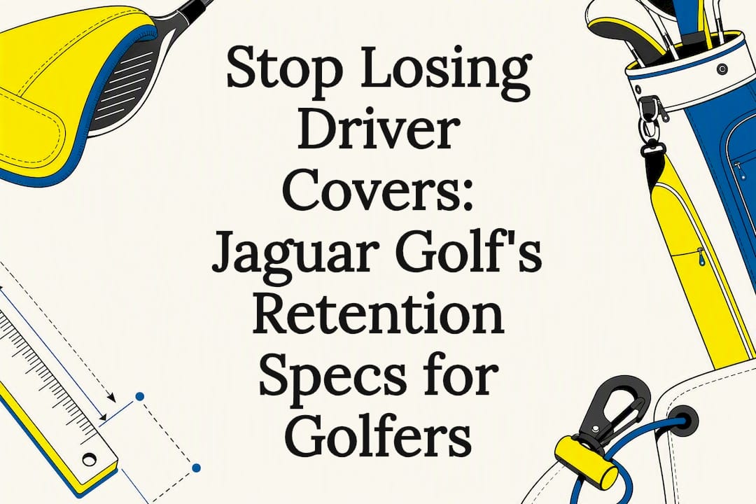 Decorative golf headcover retention title card