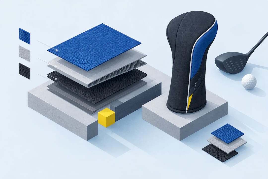 Geometric layers representing headcover material construction