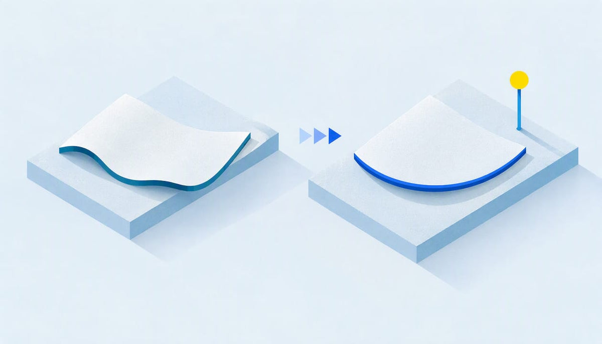 Geometric illustration of a reshaped brim