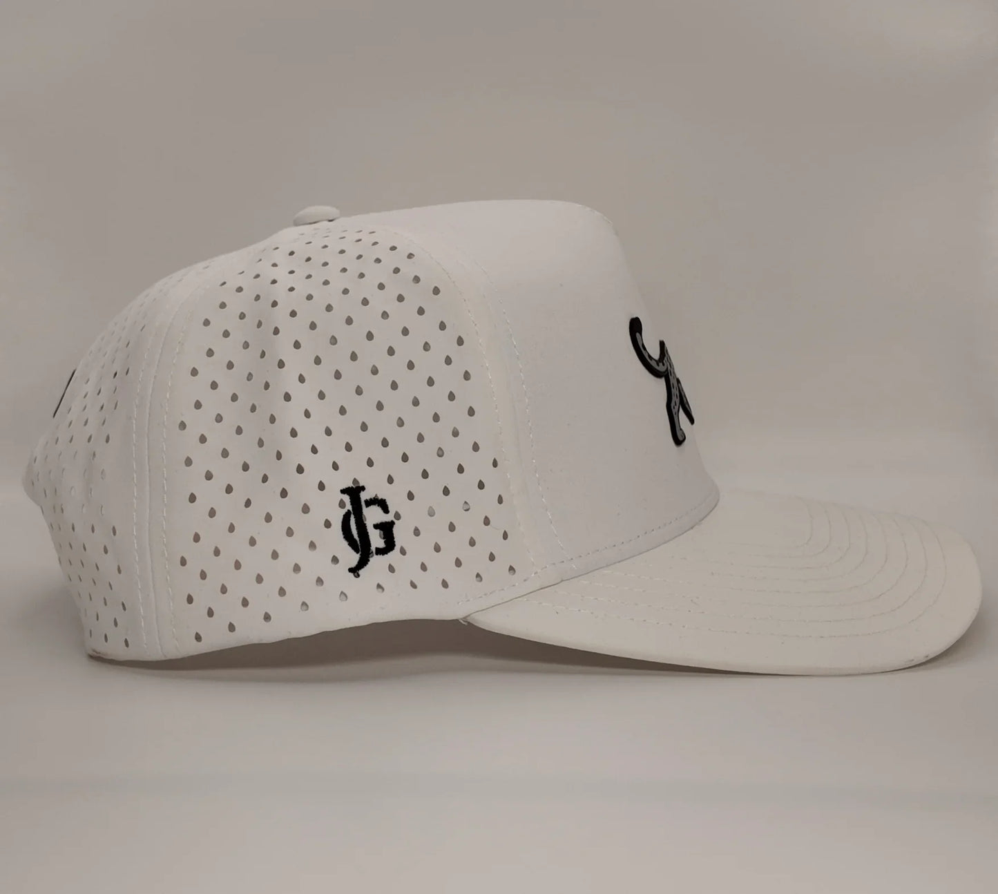 White Jaguar Golf Patch Hat