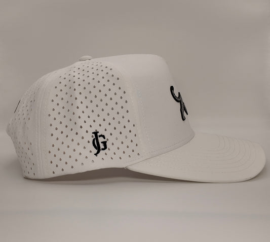 White Jaguar Golf Patch Hat